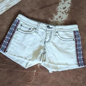 Daytrip White Capricorn Aztec  Cut Off Shorts